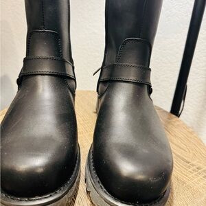 Harley Davidson Widman Boots Mens Sz 12 Black Leather Zip Harness Motorcycle